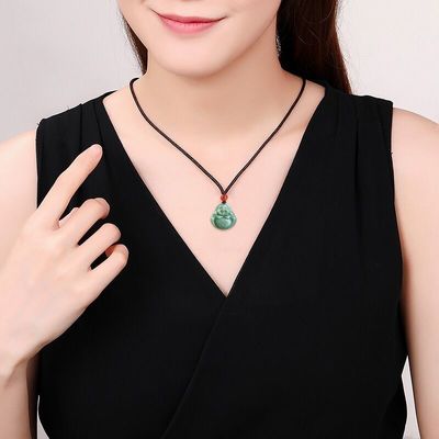 Art colección de alta clase Jade Buda tallado Jadeita Buda colgante para el tema del collar