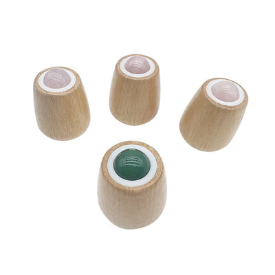 Bola de masaje de Jade personalizable Manija de madera Roller de Jade para masaje corporal y cuello / Facial Gua Sha herramienta de alivio del estrés