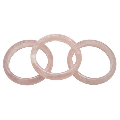 Brazaletes de color rosa de cristal de cuarzo Regalos de boda de forma redonda para mujeres y hombres