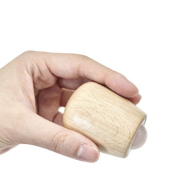 Bola de masaje de Jade personalizable Manija de madera Roller de Jade para masaje corporal y cuello / Facial Gua Sha herramienta de alivio del estrés