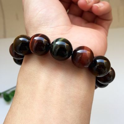 Brazalete de piedra de ojo de tigre natural colorido accesorio de moda exótico para hombres y mujeres amantes