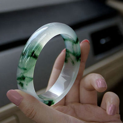 50-62mm Otros Brazalete de jade de flor flotante de jade natural de esmeralda BANGLES populares 1 pieza