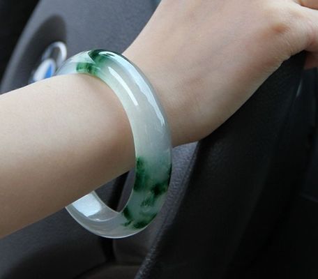 50-62mm Otros Brazalete de jade de flor flotante de jade natural de esmeralda BANGLES populares 1 pieza