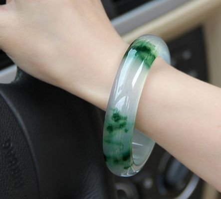 50-62mm Otros Brazalete de jade de flor flotante de jade natural de esmeralda BANGLES populares 1 pieza