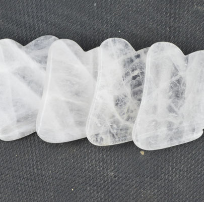 Tabla de raspado de Gua Sha de cuarzo claro para masaje facial cuello cuerpo completo masaje de la piel Función de masaje muscular