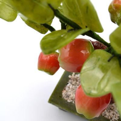 Técnica de grabado Popular China Arboles de cristal hechos a mano Árbol de manzana de cristal Flores de jade Árbol