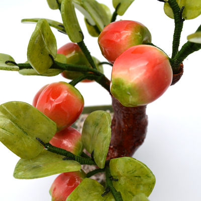 Técnica de grabado Popular China Arboles de cristal hechos a mano Árbol de manzana de cristal Flores de jade Árbol