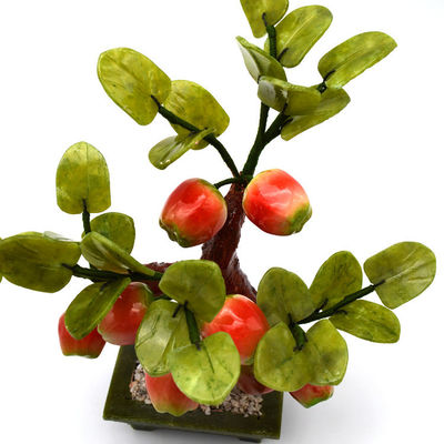 Técnica de grabado Popular China Arboles de cristal hechos a mano Árbol de manzana de cristal Flores de jade Árbol