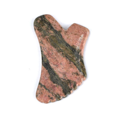 Rodonita natural Gua Sha herramienta de masaje para endurecer la piel y promover la belleza facial