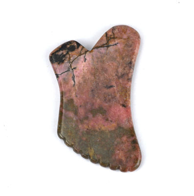 Rodonita natural Gua Sha herramienta de masaje para endurecer la piel y promover la belleza facial