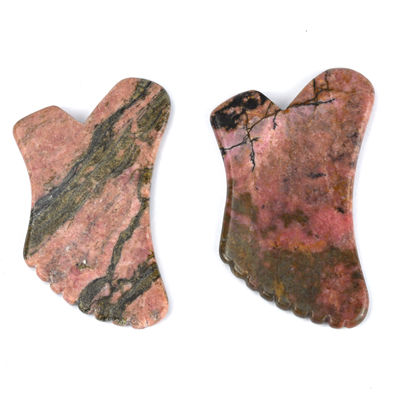 Rodonita natural Gua Sha herramienta de masaje para endurecer la piel y promover la belleza facial