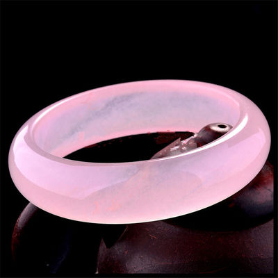 Arte Colección Brazalete de hibisco rosa Brazalete de jade violeta natural Brazalete de jade de grado A Joyería Brazalete de jade Mujeres