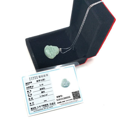 Características regionales Jadeite Jade Pendant Estatua de Buda Collar con estilo tradicional chino