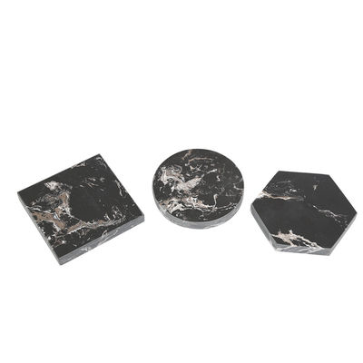 Características regionales Marmol natural redondo cuadrado hexágono Blanco Copa esterilla de café y té Bajas de agua para bebidas esterillas almohadillas cocina en casa