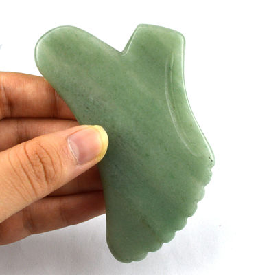 Aventurina verde Guasha Gua Sha Modalidad de herramienta facial No abkgs-038 para un drenaje linfático eficaz y cuidado de la piel
