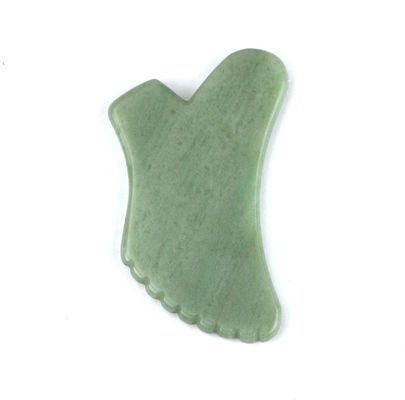 Aventurina verde Guasha Gua Sha Modalidad de herramienta facial No abkgs-038 para un drenaje linfático eficaz y cuidado de la piel