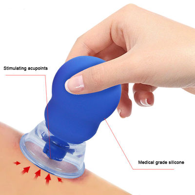 Blue/Pink Silicone Magnetic Vacuum Cupping Set Vacuum Hijama Cupping Therapy Set Conjunto de Cupping de Presión Negativa 20 piezas