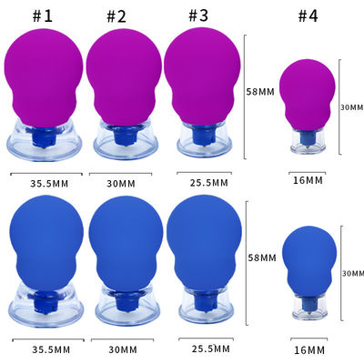 Blue/Pink Silicone Magnetic Vacuum Cupping Set Vacuum Hijama Cupping Therapy Set Conjunto de Cupping de Presión Negativa 20 piezas
