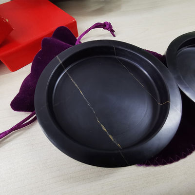 Artesanía de estilo clásico personalizado natural negro redondo de mármol de copa para decoración del hogar del hotel