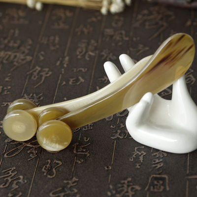 Yak Cuerno Gua Sha Tabla Bull Cuerno Masajista de Cuerpo Roller de Cuidado de la Piel para el área de masaje de cuerpo completo