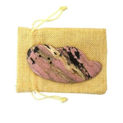 Tabla de masaje de rodonita rosa de jade Guasha multifuncional para la salud y las necesidades personales de salud