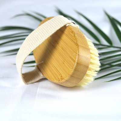 Manilla de madera natural Corazón de jabalí Peinilla exfoliante de bambú Baño de ducha Cepillos de baño Cepillos para secar el cuerpo Cepillos para limpieza profunda