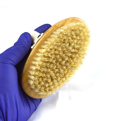 Manilla de madera natural Corazón de jabalí Peinilla exfoliante de bambú Baño de ducha Cepillos de baño Cepillos para secar el cuerpo Cepillos para limpieza profunda