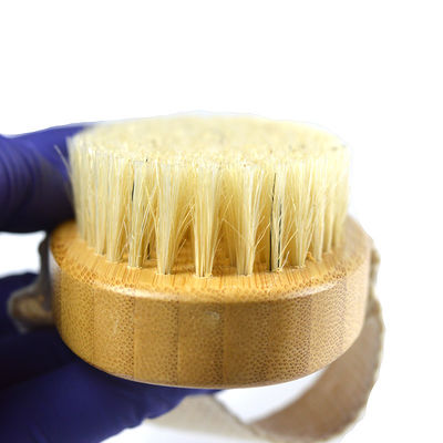 Manilla de madera natural Corazón de jabalí Peinilla exfoliante de bambú Baño de ducha Cepillos de baño Cepillos para secar el cuerpo Cepillos para limpieza profunda