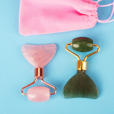 Mini Rose Quartz Jade Roller Eye Skin Care Gua Sha Board Dispositivo de belleza facial multifuncional dentro de los 90 caracteres