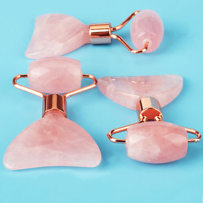 Mini Rose Quartz Jade Roller Eye Skin Care Gua Sha Board Dispositivo de belleza facial multifuncional dentro de los 90 caracteres
