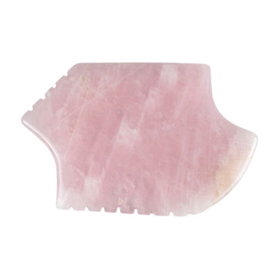 2024 Rose Quartz Gua Sha Herramienta de masaje con dientes de piel cristalina natural de belleza masajista de rostro levantamiento antienvejecimiento logotipo rosa