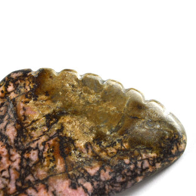 Herramienta Gua-Sha de piedra de rodonita personalizable Masajista facial rosa y negro para alivio del cuello / hombro / espalda / pierna