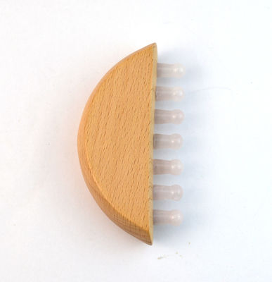 Peinado de masaje de cabello Meridiano de Guasha de madera de cuarzo rosa de jade Peinado de masaje de cabello con función de Gua Sha