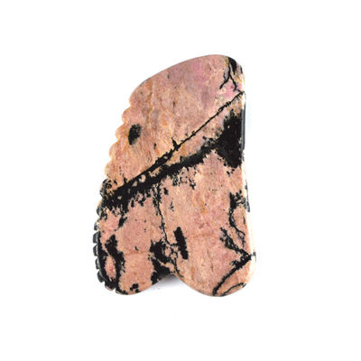 Equipo de masaje corporal Pedra natural de rodonita Gua Sha Tabla de raspado para belleza facial y masaje de tejidos profundos
