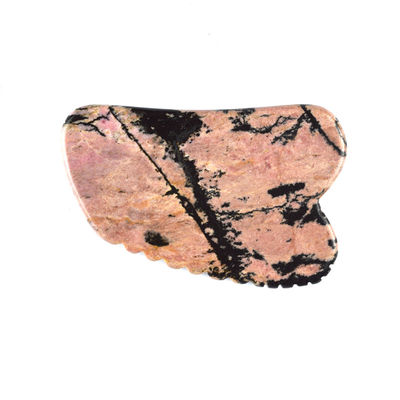 Equipo de masaje corporal Pedra natural de rodonita Gua Sha Tabla de raspado para belleza facial y masaje de tejidos profundos