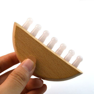 Peinado de masaje de cabello Meridiano de Guasha de madera de cuarzo rosa de jade Peinado de masaje de cabello con función de Gua Sha