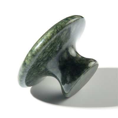 DisponibleD verde oscuro Xiuyan Jade hongo Gua Sha herramienta para la curación del cuerpo y la terapia energética