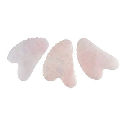 Masajista facial en forma de corazón rosa de cuarzo rosa Gua Sha herramienta de masaje con dientes de piel cristalina masajista de belleza 2024