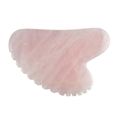 Masajista facial en forma de corazón rosa de cuarzo rosa Gua Sha herramienta de masaje con dientes de piel cristalina masajista de belleza 2024