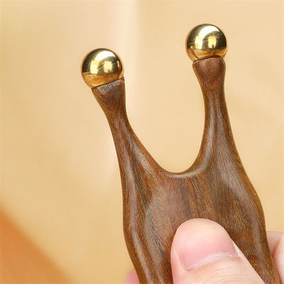Herramienta de masaje Gua Sha de sándalo de cobre puro para la estimulación de acupuntura facial y ocular