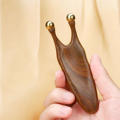 Herramienta de masaje Gua Sha de sándalo de cobre puro para la estimulación de acupuntura facial y ocular