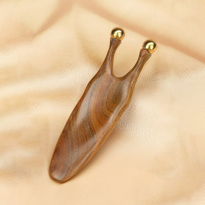 Herramienta de masaje Gua Sha de sándalo de cobre puro para la estimulación de acupuntura facial y ocular