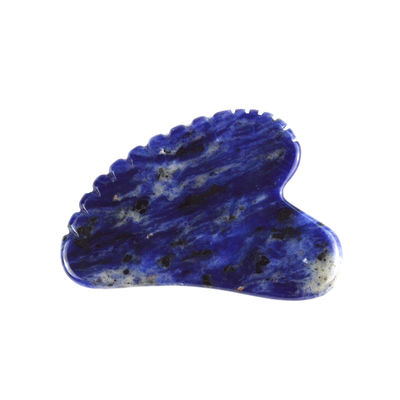 Herramienta de levantamiento facial Forma de corazón Piedra de Gua Sha Sodalita Natural para el cuidado personal y la relajación del cuerpo