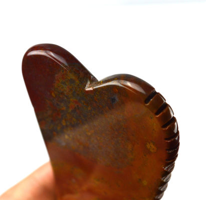 Función de masaje muscular 2024 Mookaite Rojo Natural Caliente Jaspe Gua Sha Masajista Logotipo personalizado Cuidado de la piel Antienvejecimiento Curación Piedra Raspado Herramientas de masaje