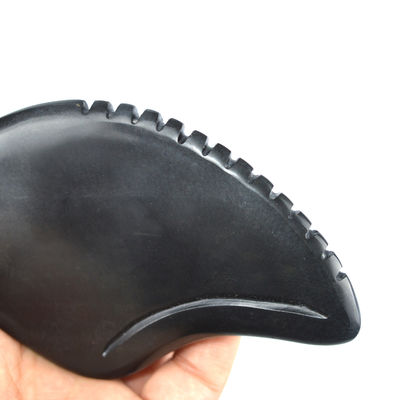 Disponible en forma de corazón Gua Sha herramienta de masaje hecha de piedra natural Bian Negro para la meditación relajante Spa