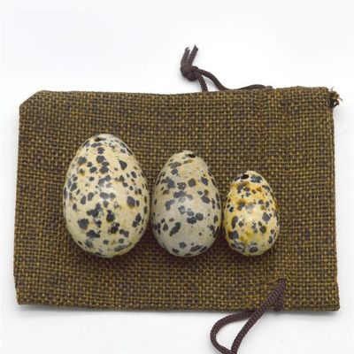 Huevos de jaspe de Dalmacia Yoni para mujeres 3 tamaños huevos de piedra preciosa de jade vibrante