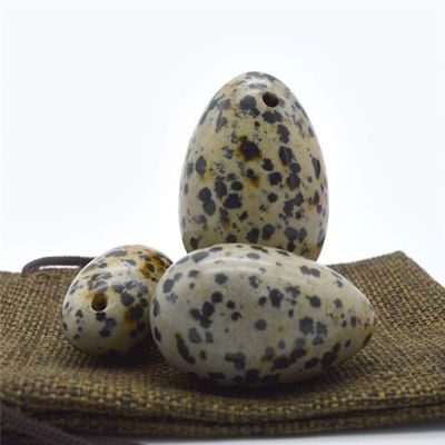 Huevos de jaspe de Dalmacia Yoni para mujeres 3 tamaños huevos de piedra preciosa de jade vibrante