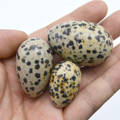 Huevos de jaspe de Dalmacia Yoni para mujeres 3 tamaños huevos de piedra preciosa de jade vibrante