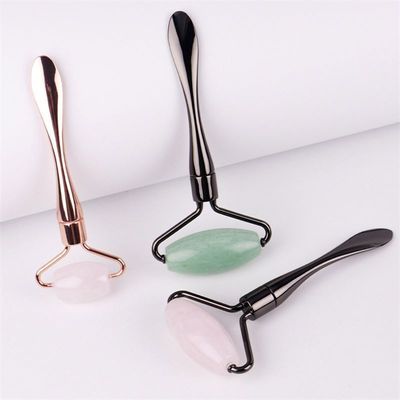 Logotipo personalizado DisponibleD Dispositivo de belleza de levantamiento facial de metal para el cuidado de la belleza y juego de rodillos de jade