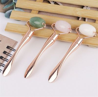 Logotipo personalizado DisponibleD Dispositivo de belleza de levantamiento facial de metal para el cuidado de la belleza y juego de rodillos de jade